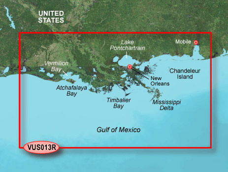 Garmin Bluechart G2 Vision Mobile to Lake Charles Chart - VUS013R