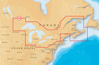 Navionics XL9 14XG Great Lakes and Maritimes on CF
