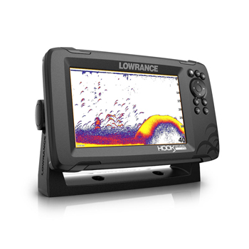 Fishfinder Lowrance X-4 Pro with dual-search 83/200kHz Skimmer® transducer.