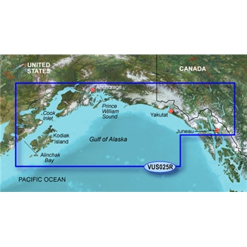Garmin Bluechart G3 Vision Anchorage to Juneau Chart - VUS025R