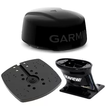 Garmin GMR Fantom 18x Black Radar Dome with Seaview Mount Bundle