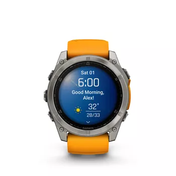 Garmin Fenix 8 51mm Sapphire Titanium with Spark Orange/ Graphite Band