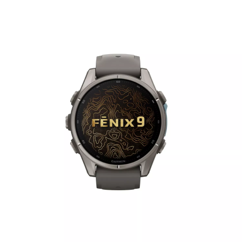 Garmin Fenix 9 43mm Titanium with Fog Gray Silicone Band