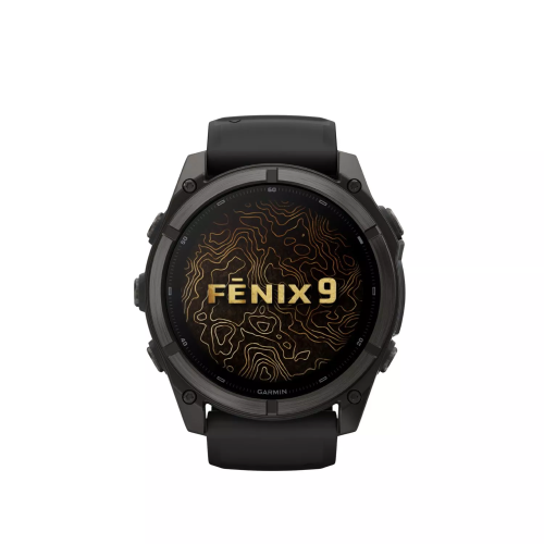 Garmin Fenix 9 51mm GPS Smartwatch Carbon Gray DLC Titanium with Black Band
