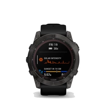 Garmin Fenix 7X Sapphire Solar Carbon Gray DLC Titanium with Black Band
