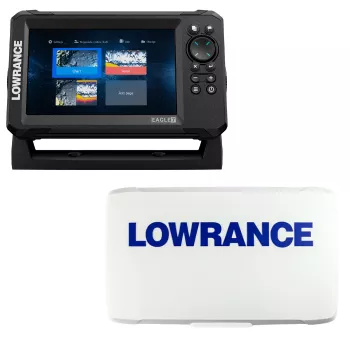 Lowrance Eagle 7 with C-Map Discover Charts and Tripleshot Transducer with Protective Cover Bundle 
