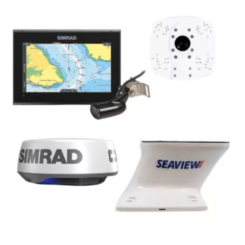 Simrad GO9 XSE with Transducer, HALO20 Radar and Seaview Mount Bundle