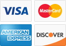 WE accept Visa, MasterCard, American Express and Discover